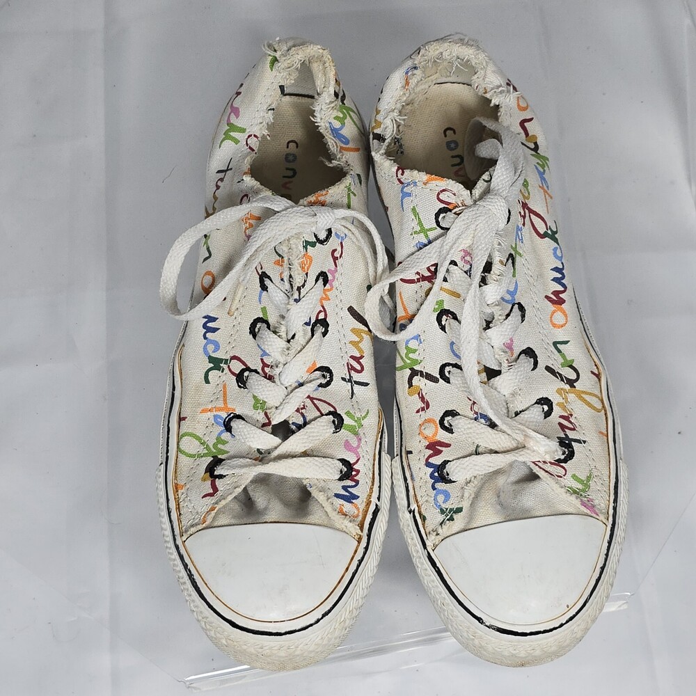 Converse All Star Women 9/M 7 Scribbles/Distressed 101650F Low Top Sneaker Rare